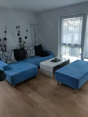 Ecksofa Eckcouch auch als Schlafcouch mit Bettkasten + Hocker - sehr guter Zustand