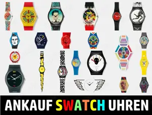 Swatch ANKAUF: Wir kaufen Swatch Uhren und Sammlungen. Modelle ab 1984 bis heute. Bis 1.000 Uhren.