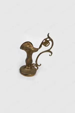 Messing Kerzenständer verziert Jugendstil in Vasenform m. Griff 50er vintage