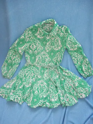 NEU Blumen Blüten Paisley BOHO Baby- Doll Volant Hemdblusen Mini Kleid * Long Tunika ZARA 38-40  S-M