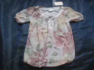 NEU m. Etikett Rosen Blüten Romantik Carmen Style Seiden Chiffon Tunika Bluse CARTOON 34- 36  XS- S 