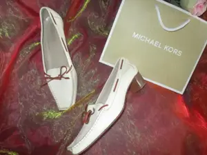 Klassisch Echt Leder Loafer Mokassin Schuhe MICHAEL KORS MK Gr. 37- 37,5 * 37    4- 4,5 crem - beige