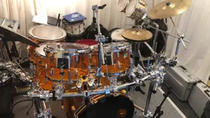 Ludwig Vistalite Amber 24 13 14 16 18 & Snare 14x5
