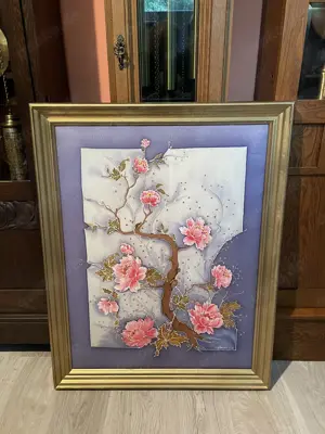 Seidenmalerei Blumenmuster Handarbeit