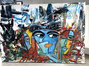 Abstrakt Acrylbild auf Leinwand Unikat 70x100 3,5 Bild 2