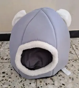 Katzenkorb Katzenbett mit Kissen, grau weich ca. 3