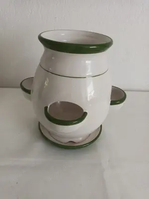 5 Öffnungen Blumentopf Keramik weiß 26cm hoch ca. 