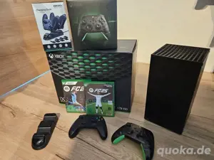 Xbox serie X Microsoft spielkonsole mit 2 controllern + Ladegerät + 2 spielen und verpakung 