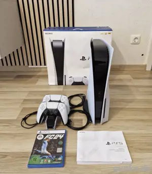 PlayStation 5 spielkonsole mit 2 Controllern  und videospiel + verpakung 