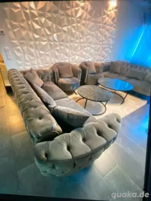 Chesterfield sofa +Couchtisch+Tv Sideboard Bild 2