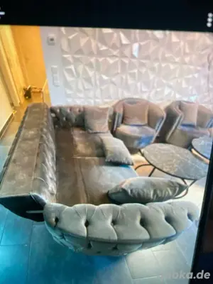 Chesterfield sofa +Couchtisch+Tv Sideboard Bild 4