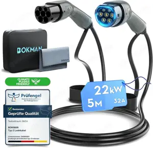 Type 2 auto lade kable, Mode 3   32A   22 kW   3 Phase   5 Metres Bild 5
