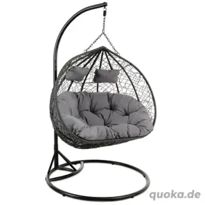 Hängesessel für zwei Personen FOGGIO Schwarz-Grau