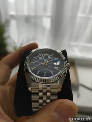 Rolex Datejust Fluted Bezel Blue Motif Dial 36mm