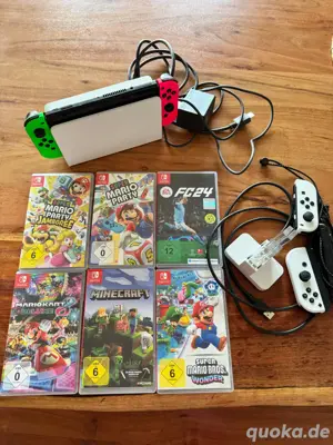 Nintendo Switch Oled mit 6 Spielen & Zubehör