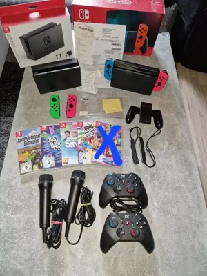 Nintendo Switch Konsole mit Joy-Con - Neon-Rot Neon-Blau Gra