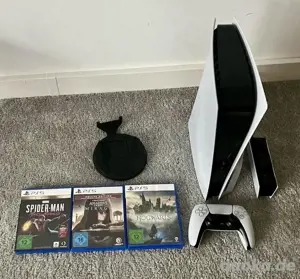 PS5 sony laufwerk  spielkonsole  mit controllern + Ladegerät + 3 Videospiel und quittung .