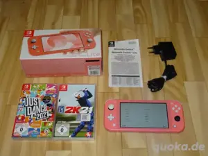 Nintendo switch lite (Rot) spielkonsole mit 2 videospiel + verpakung 