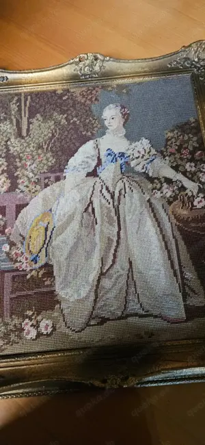 Bild alte Dame Stick Kunst 