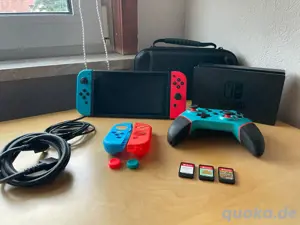 Nintendo Switch inklusive Case und Spiele