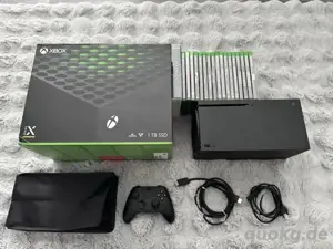 Xbox serie X spielkonsole mit controllern + sammlung videospiel ,  OVP 