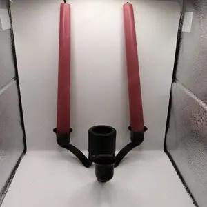 Kerzenständer 3-armig Metall Farbe schwarz zeitlos Bild 3