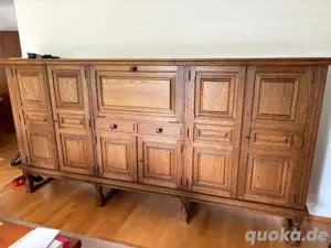 Massive Eichenholz-Anrichte rustikal   Landhausstil| mit Barfach