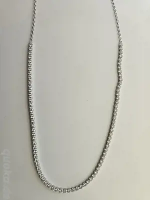 925er Silber Kette halb mit Zirkonia besetzt neu