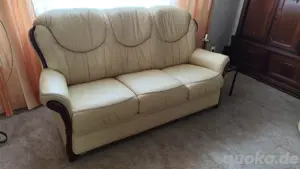 Hochwertige Ledercouch + 2 Sessel