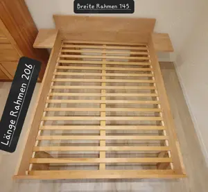 Bett Kernbuche massiv 140x200 +Rollrost Matraze Topper    Kein Versand, nur Abholung! 