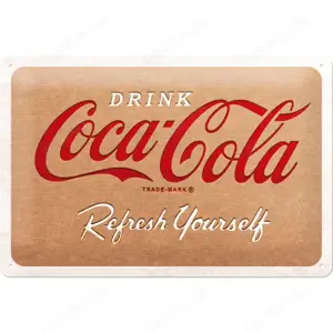 Coca Cola Blechschild Cardboard Logo 30x20 cm