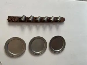 Schnapsgedeck aus Zinn