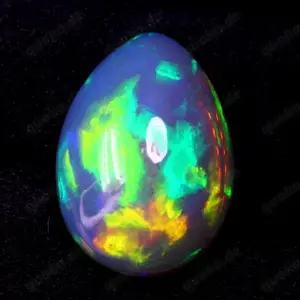Natürlicher augenreiner Feueropal  12,66 ct ,Cabochon, transparent, schönes Farbenspiel, ohne Makel