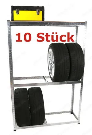 Reifenregal, 120 x 40 x 180 cm Set 10er für 80 Reifen