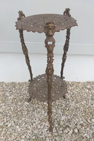 Beistelltisch barock Messing verziert Blumenständer Rund Telefontisch 71x26cm vintage 50 60er       