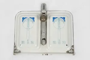 Alte emaill. Backofenklappe-Tür Asche 36x27 Deko 50er                                               