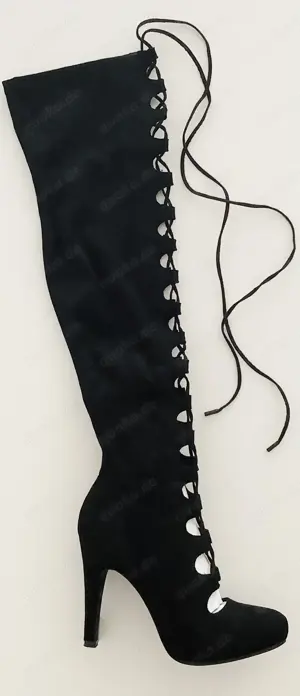 Getragene SEXY STIEFEL mit Pfennigabsatz |Schwarz |Catwalk