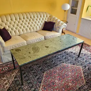 Vintage Couchtisch, Marmor, dunkelgrün
