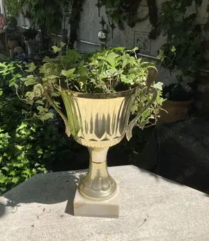 DEKO für den vintage Garten    oder Hochzeitsdeko  - 2 x Amphore   Blumentopf + 2 x Efeu Bild 3