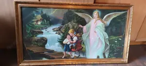 Heiligenbild Schutzengel mit KindernLindberg ca. 109*58 cm