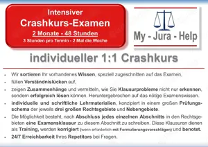 Crashkurs Examen - 2 Monate, Jura Examensvorbereitung
