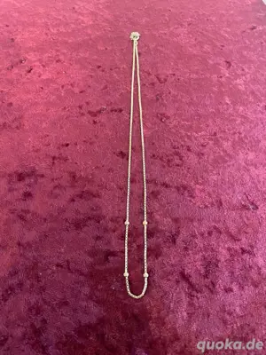 Goldfarbene Halskette mit Kugeln, Americ, vergoldet Bild 1