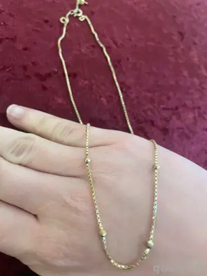 Goldfarbene Halskette mit Kugeln, Americ, vergoldet Bild 4