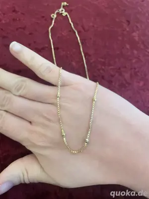 Goldfarbene Halskette mit Kugeln, Americ, vergoldet Bild 3