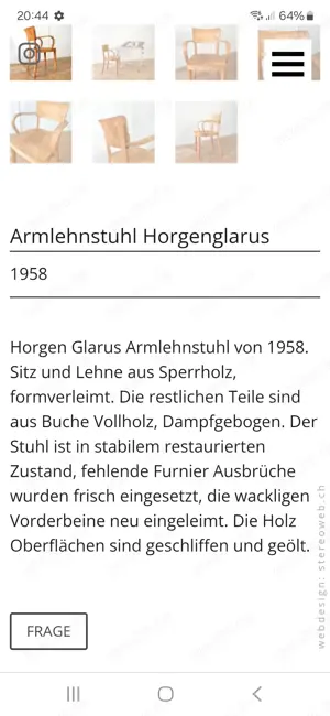 Schweizer 1959 Rarität Armlehnstuhl Bild 5