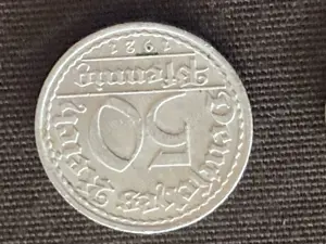 Umlaufmünze Deutsches Reich 50 Pfennig 1921 Münzzeichen A