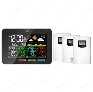 Wetterstation 3 Sensoren Drahtlos Innen Außen Temperatur, Luftfeuchtigkeit