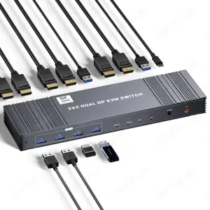 8K Dual DP KVM-Switch 8K60Hz 4K120 144Hz 1080P165Hz 2 PCs 2 Monitore