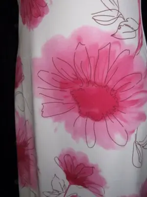 NEU Blumen Blüten Flower- Power Neckholder Bodycon Strech Kleid FOREIGNER Gr. 36- 38  S pink weiß