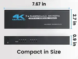 HDMI 2.0 Switch 7x1 4K@60Hz Dolby DTS HDR Fernbedienung schwarz Bild 4